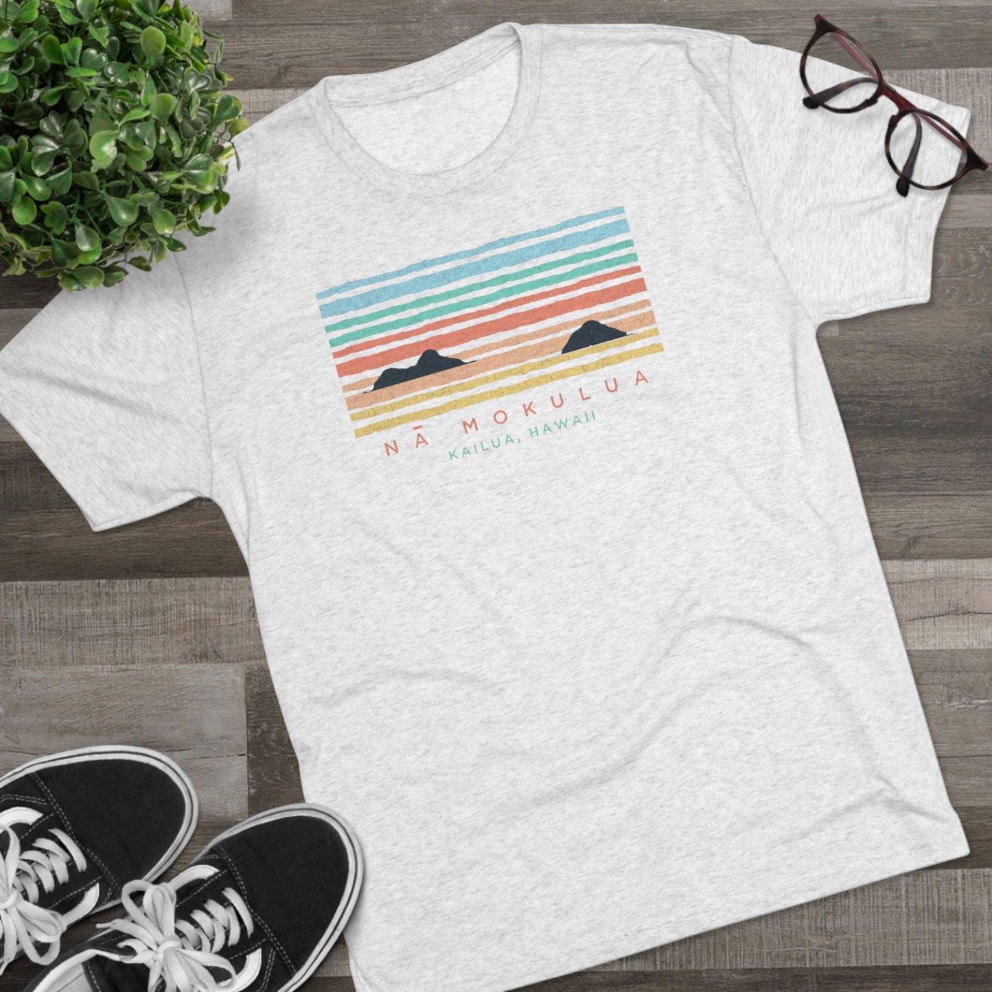 Water View of Moks Unisex Tri-Blend Crew Tee - Global Village Kailua Boutique