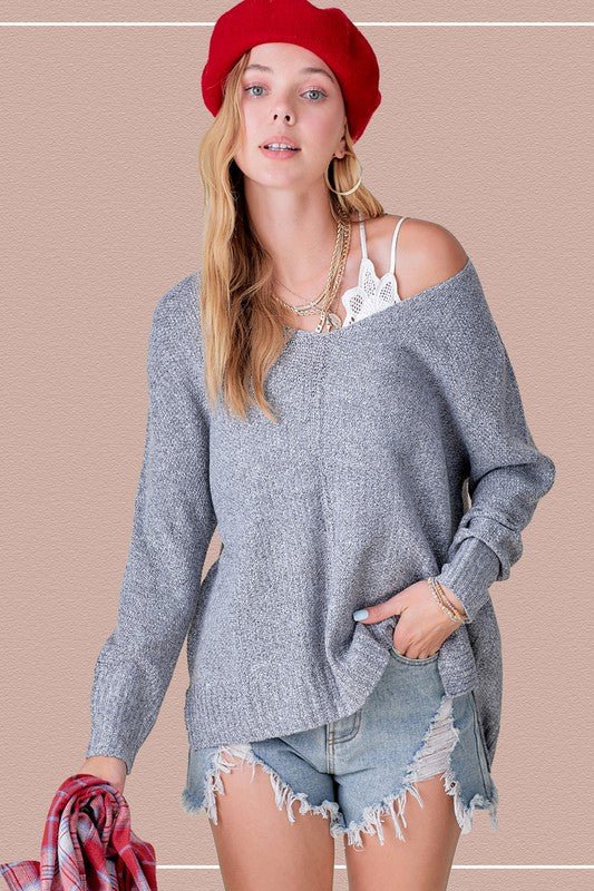 Wide Neck Sweater - Global Village Kailua Boutique